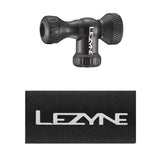 Lezyne Control Drive CO2 inflator pump in black with handle and nozzle, designed for quick bicycle tire inflation, cartridge not included.
