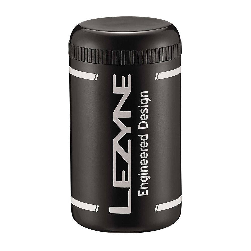 Lezyne Flow Caddy hydration bottle holder with 0.7L water bottle, compact bike water carrier accessory, black and sleek design