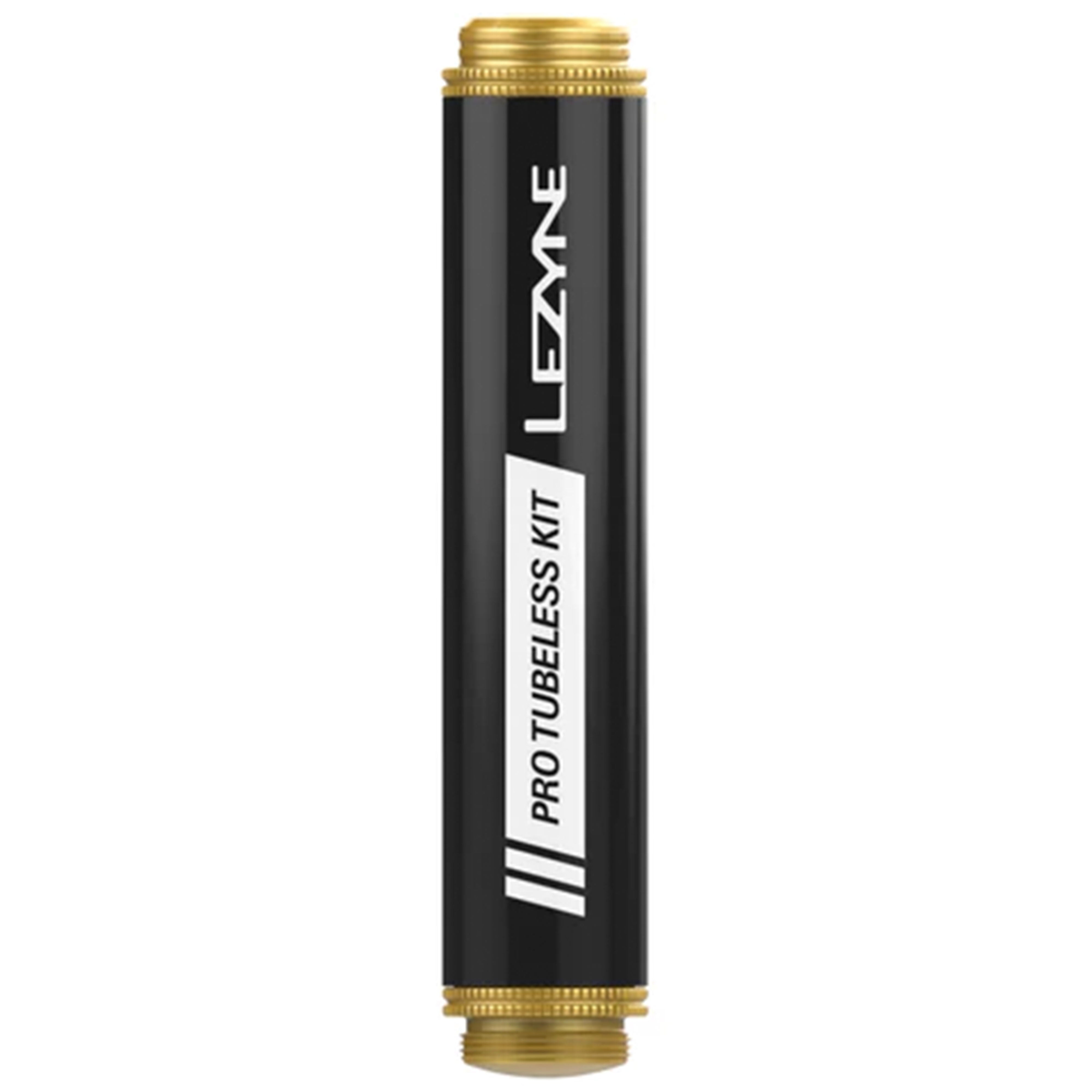 Lezyne Pro Tubeless Kit in black with tire plugs, valve core tool, and sealant accessories for road, mountain, and gravel bike repairs.