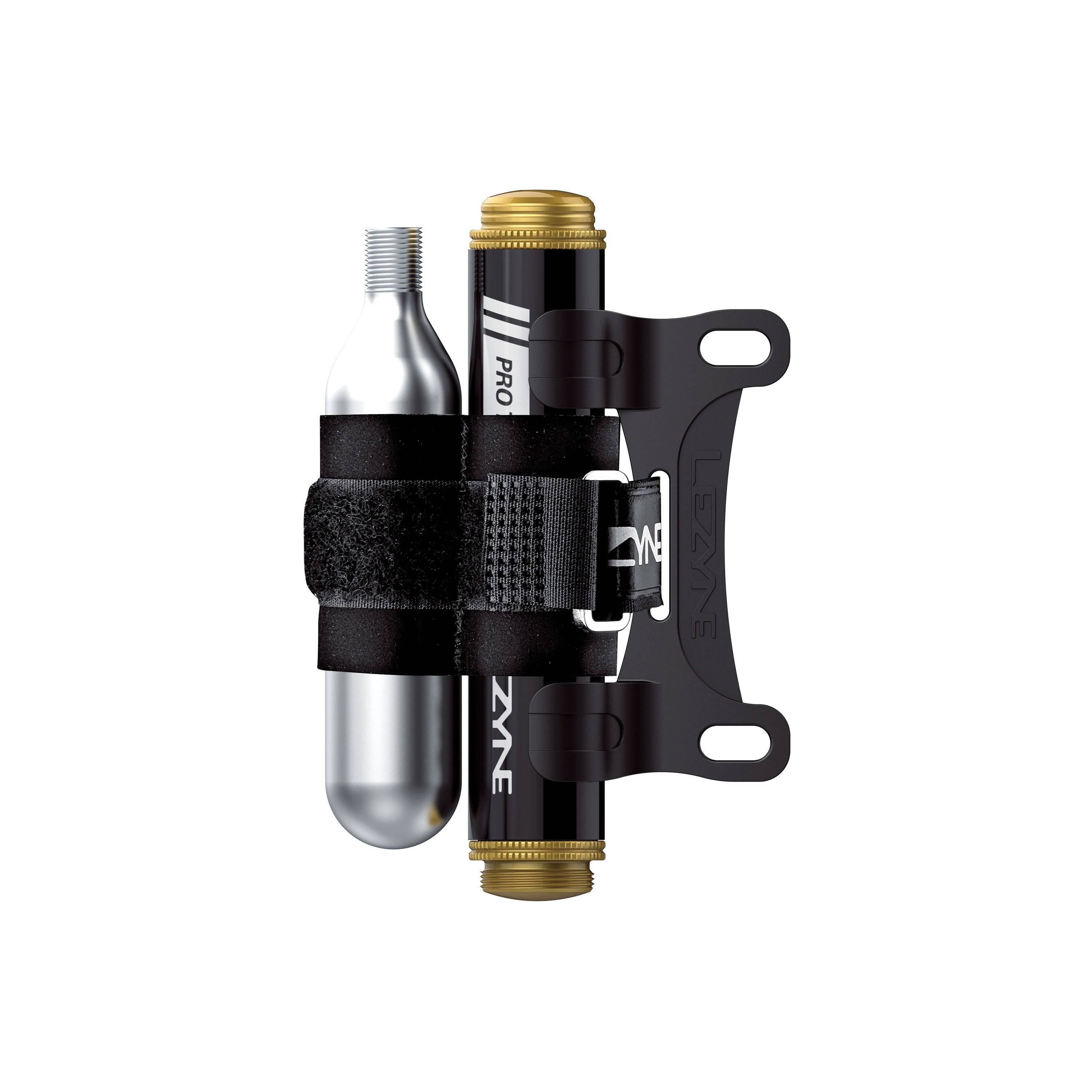 Lezyne Pro Tubeless Kit Loaded for tubeless tire repair, featuring black components and tools for quick, reliable sealing.