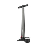 Lezyne Sport Floor Drive bike pump with flat grey finish and 3.5-inch gauge, capable of reaching 220psi for bike tire inflation