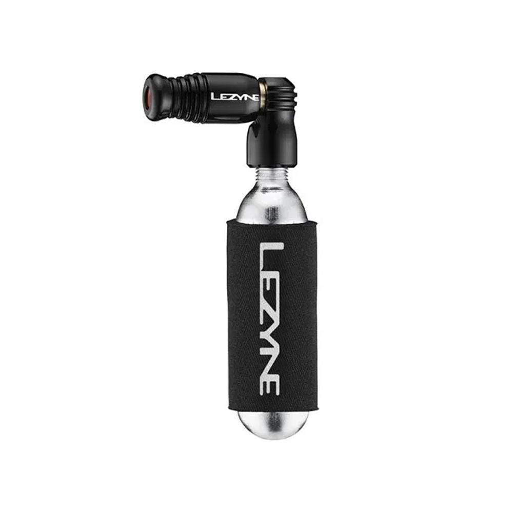 Lezyne Trigger Speed Drive CO2 inflator for bike tires, compact black accessory with Presta and Schrader valve compatibility