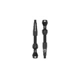 Lezyne CNC TLR Valve PRO tubeless Presta valve with integrated core tool in black, 44mm length, for bike wheel components.