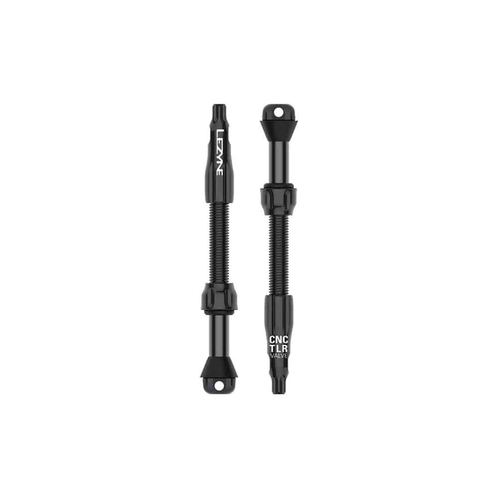 Lezyne CNC TLR Valve PRO tubeless Presta valve with integrated core tool, black, 60mm length, for bike wheel components