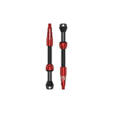 Lezyne CNC TLR Valve PRO tubeless Presta valve with integrated core tool, 60mm length, red color, for bicycle wheel components.
