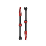 Lezyne CNC TLR Valve PRO tubeless Presta valve in red with integrated core tool, 80mm length, for bike wheel components