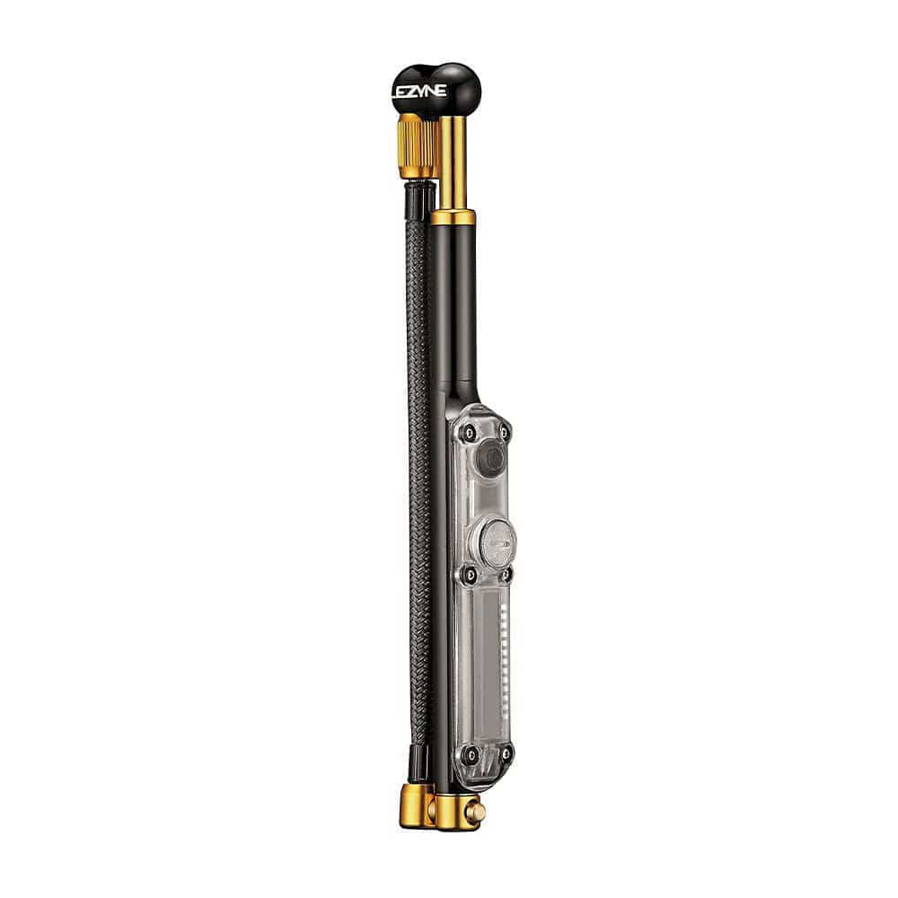 Lezyne Digital Mini Shock Drive pump with 350 PSI digital gauge for suspension, compact accessories tool with digital display.