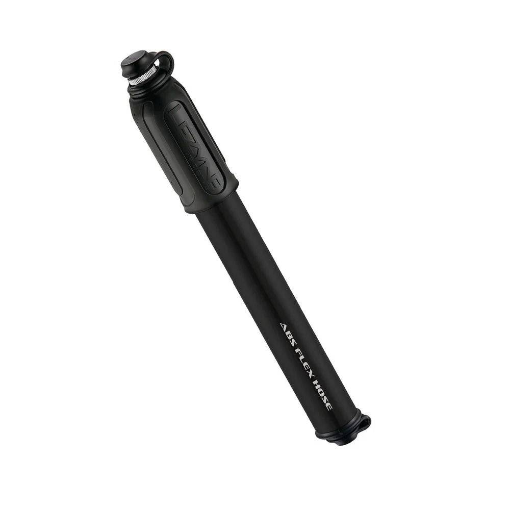 Lezyne HP Drive compact hand pump in satin black for high-pressure tire inflation up to 120psi, showing the pump's sleek design.