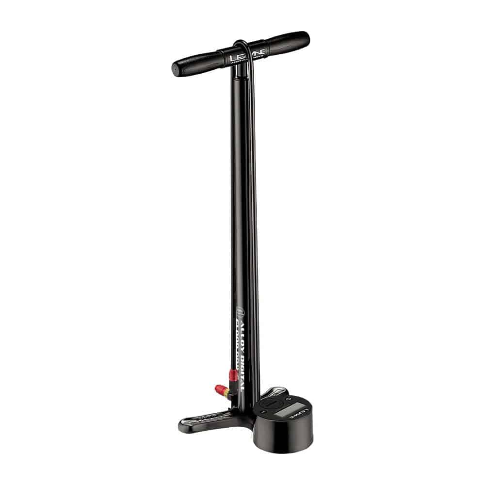 Lezyne Alloy Digital Drive 3.5 bike pump with satin black finish and 3.5-inch digital gauge for precise tire inflation