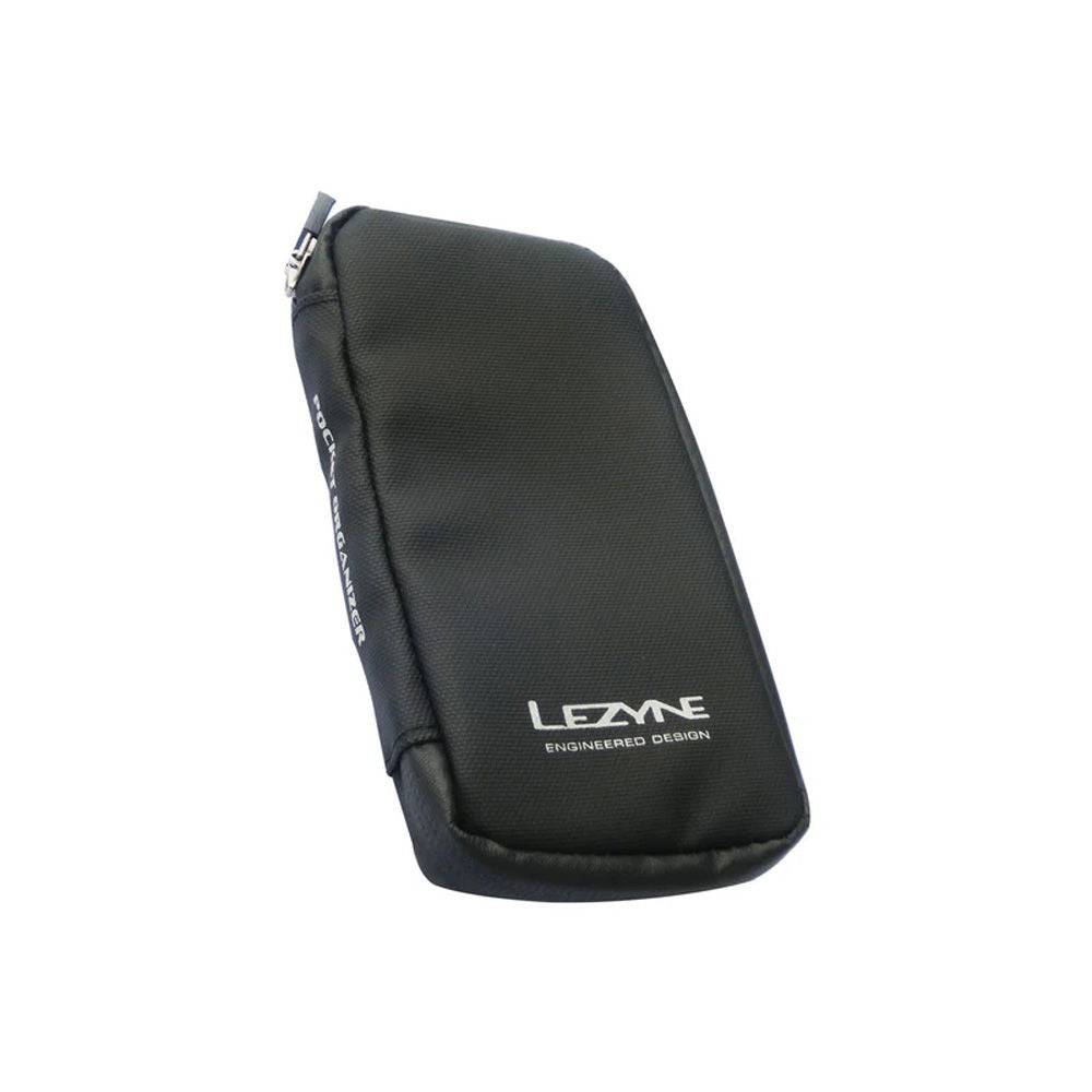 Lezyne Pocket Organizer Bag in black, compact cycling accessory storage bag with multiple compartments for tools and essentials.