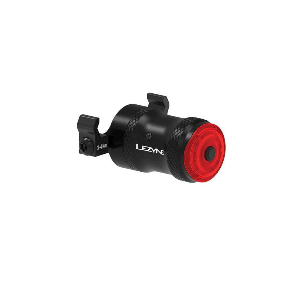 Lezyne SaddleDrive 250 rear bike light with waterproof design, USB-C rechargeable, 250 lumens for visibility and safety.