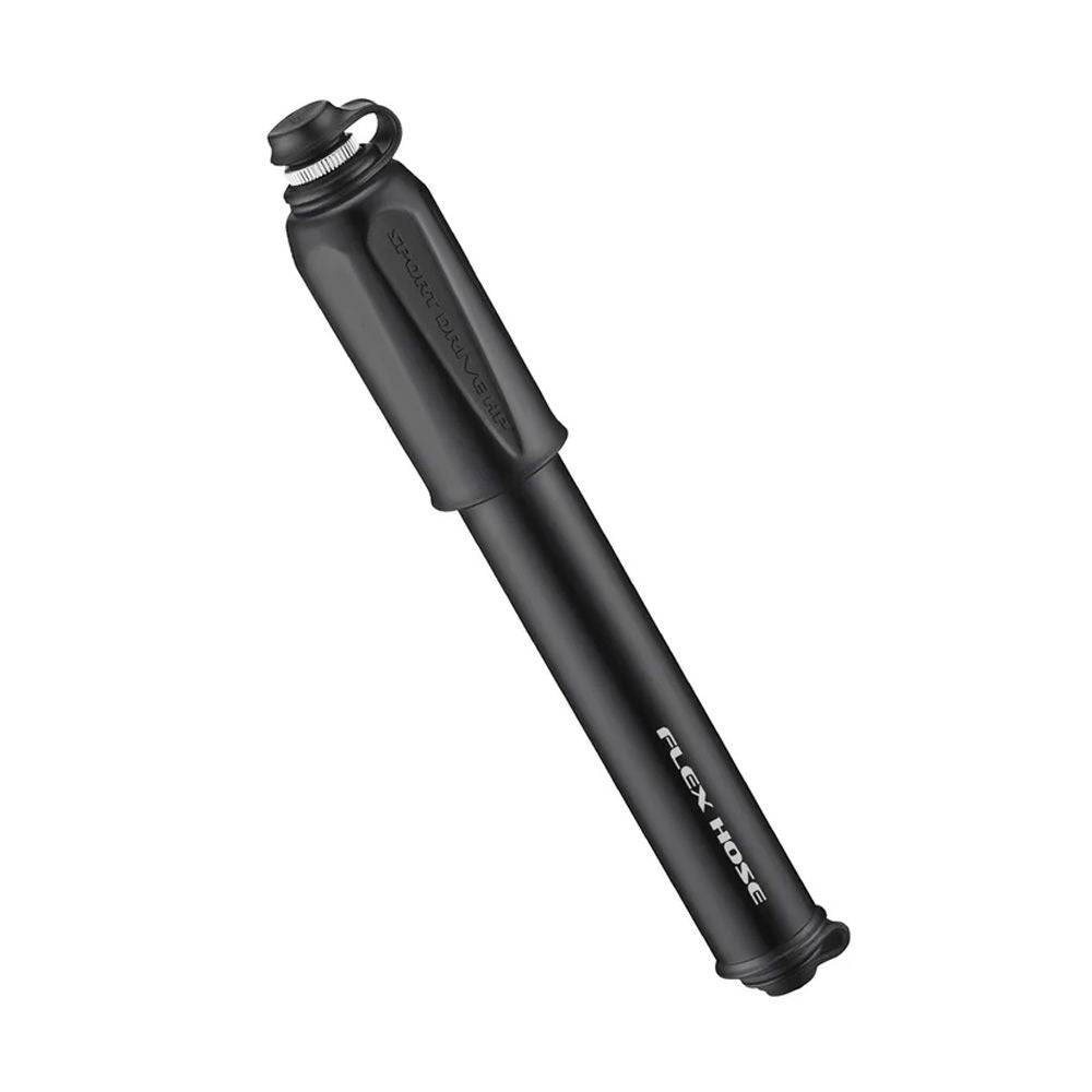 Lezyne Sport Drive HP compact high-pressure bike pump with Presta and Schrader valve compatibility, for precise bicycle tire inflation.