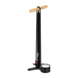 Lezyne Steel HV Floor Drive 3.5 bicycle pump in flat black with ABS-1 Pro chuck and pressure gauge for high-volume inflation.