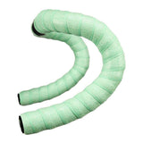 Lizard Skins DSP 2.5mm bar tape with screw-in plugs for road bikes, mint green, textured grip and cushioning for handlebars.