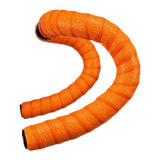 Lizard Skins DSP 2.5mm bar tape with screw-in plugs for road bikes, featuring vibrant orange and tangerine color.