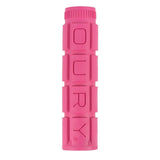 Lizard Skins Oury V2 single compound grips in pink for MTB and BMX bikes, designed to reduce vibration and improve grip.