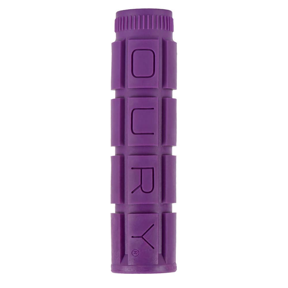 Lizard Skins Oury V2 MTB and BMX bike grip in ultra purple with textured surface and anti-vibration features.