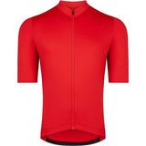 Madison Flux men's short sleeve cycling jersey in True Red, X-Small size with front pockets, lightweight and breathable clothing.