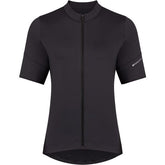 Black Madison Flux women's short sleeve cycling jersey with pockets, size 6, featuring a fitted design and breathable fabric.