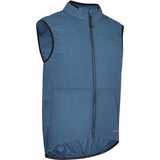 Madison Roam men's windproof packable Primaloft insulated gilet vest displayed on a hanger, showcasing its lightweight, quilted design.