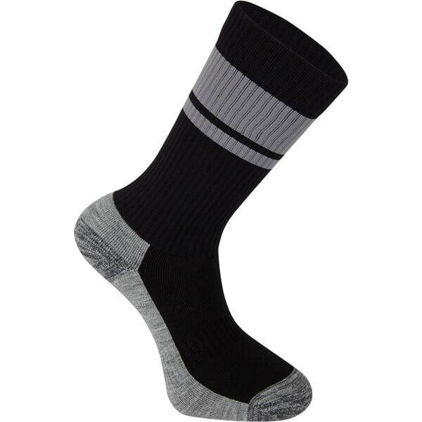 Madison DTE Trail Long Socks, insulated mountain biking and outdoor clothing, shown in black with reinforced heel and toe.