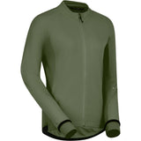 Madison DTE Women's thermal long sleeve cycling jacket with DWR coating, showing the insulated fabric and sleek design.