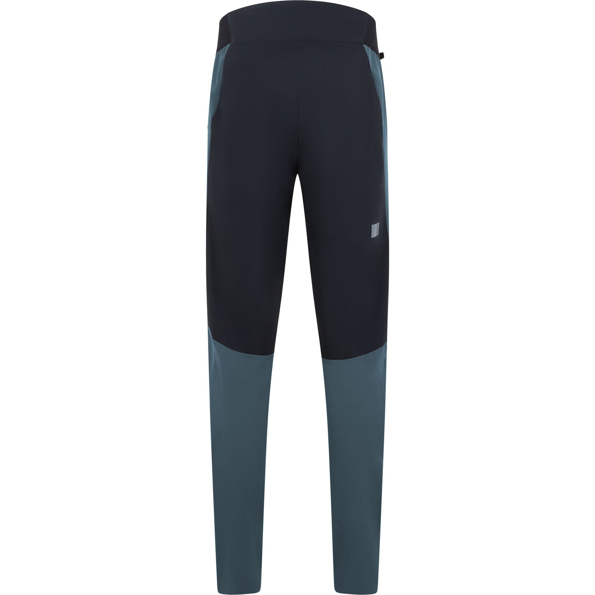 Madison DTE men's 4-season waterproof breathable DWR cycling trousers, shown in black with adjustable waistband and reflective details.