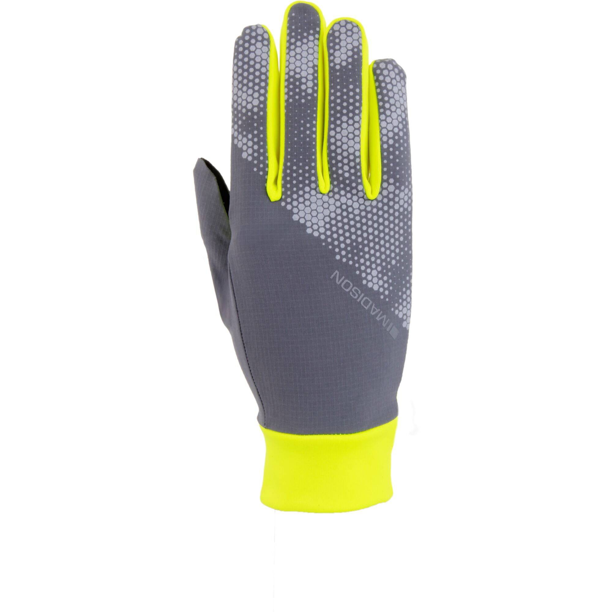 Madison Stellar-Tech windproof cycling gloves with touchscreen fingertips and gel padding, designed for comfortable riding.