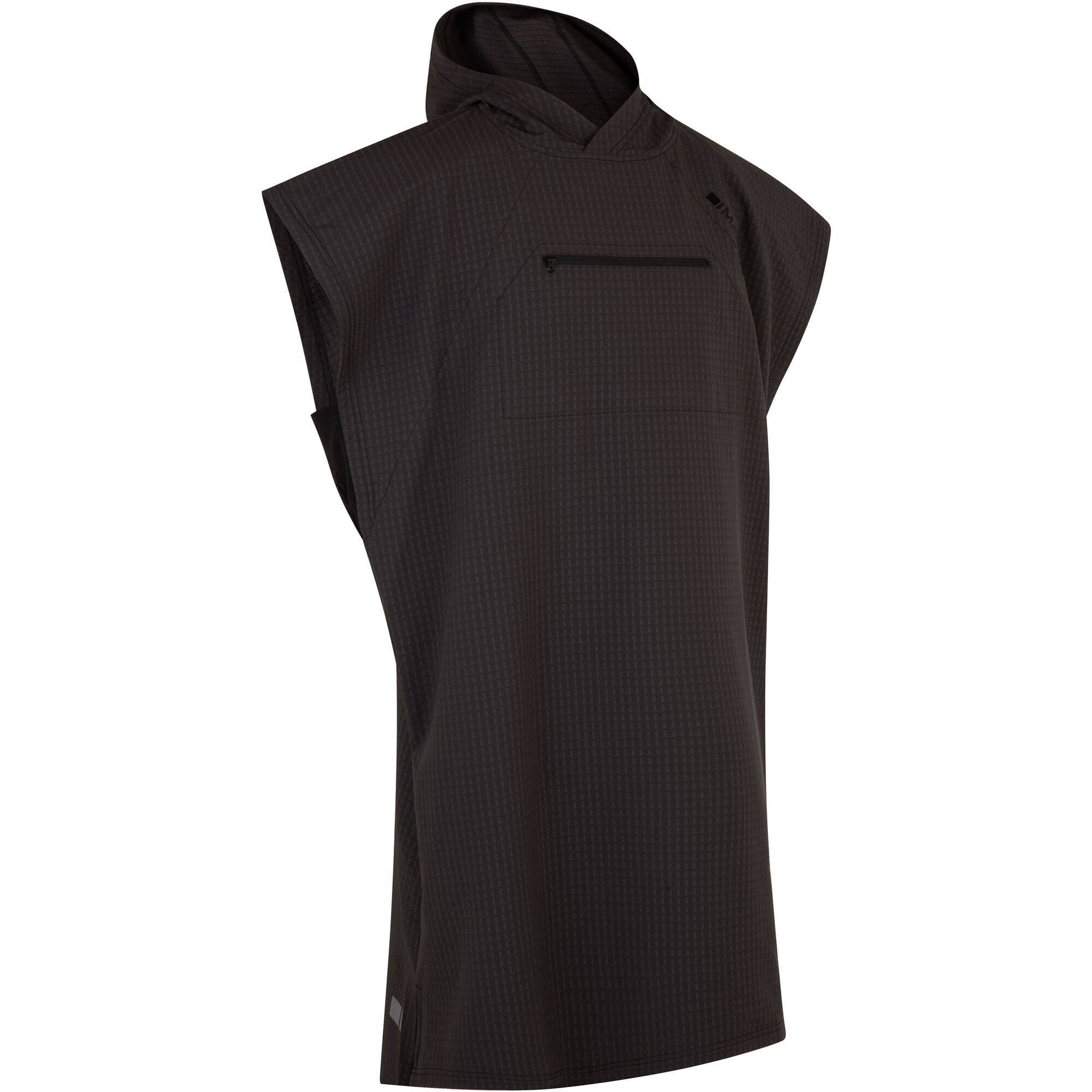 Madison DTE Men's Dirty Habit thermal changing robe in black, XS-XL, outdoor clothing with hood and zip front for comfort and convenience.