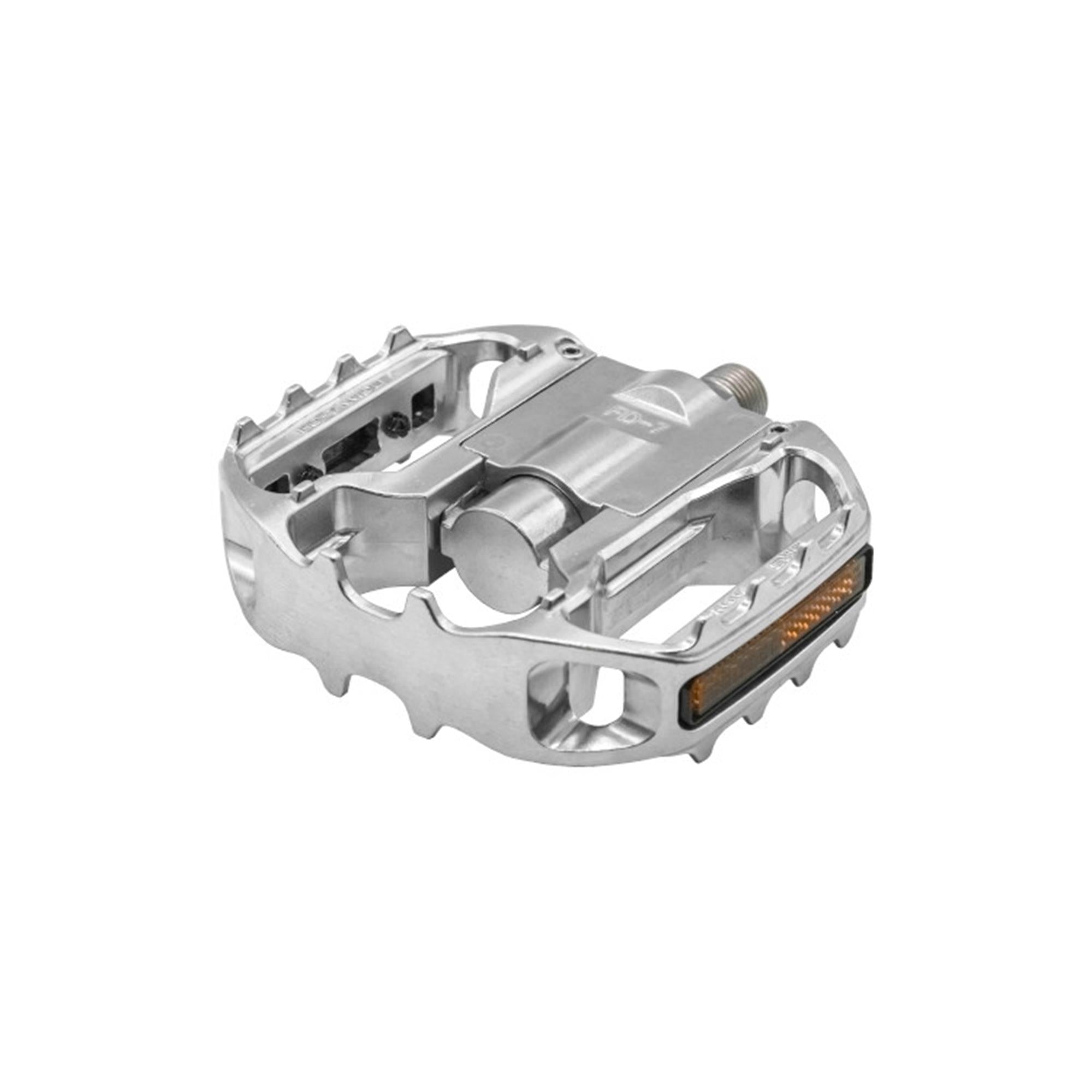 MKS FD-7 wide folding bike pedals with large platform, durable alloy construction, and reflectors for safety.