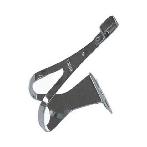 MKS steel toe clips spare components for road and touring bike pedals, showing close-up of clips and mounting hardware.