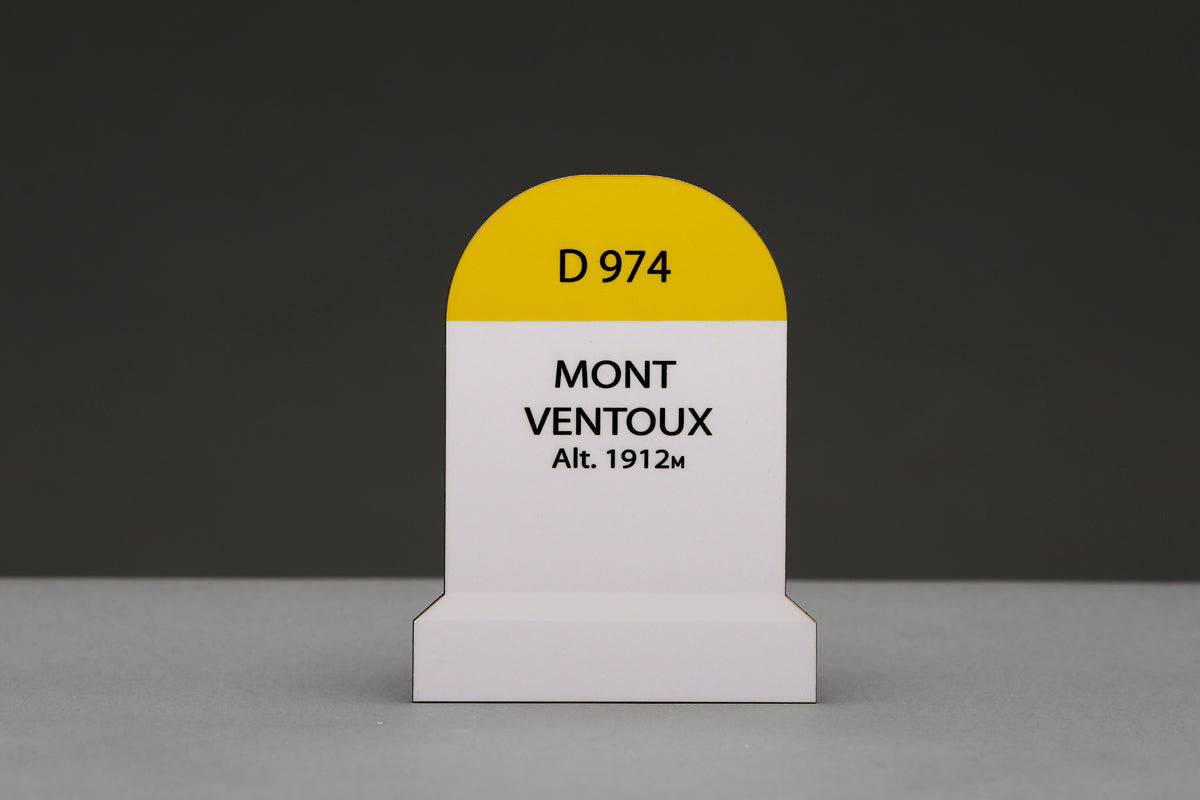 Global Cycling Club Mont Ventoux Summit coaster featuring a grey surface with mountain and cycling design.
