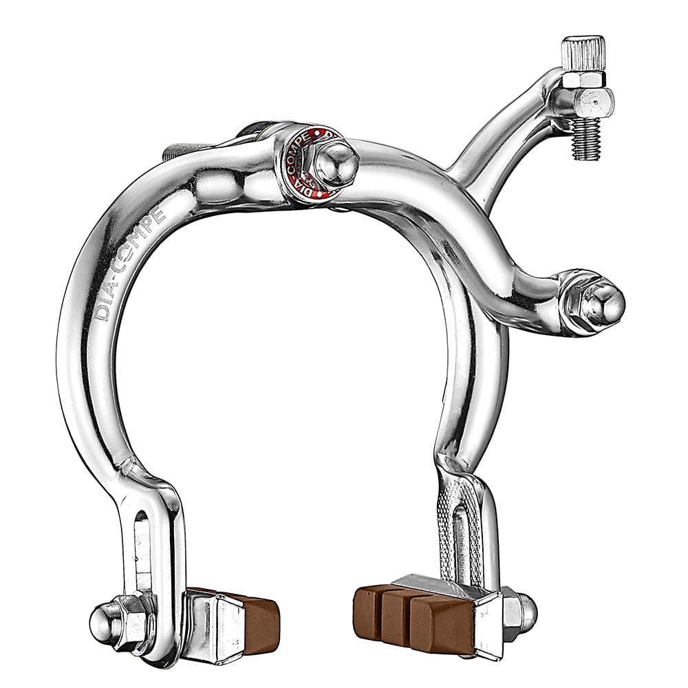 Dia-Compe MX890 BMX brake set in silver, lightweight anodised components with 68-86mm brake calipers for BMX bikes.