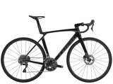 Trek Madone SL 5 Gen 8 aero road bike with lightweight frame, aerodynamic design, and racing tires for speed and climbing.