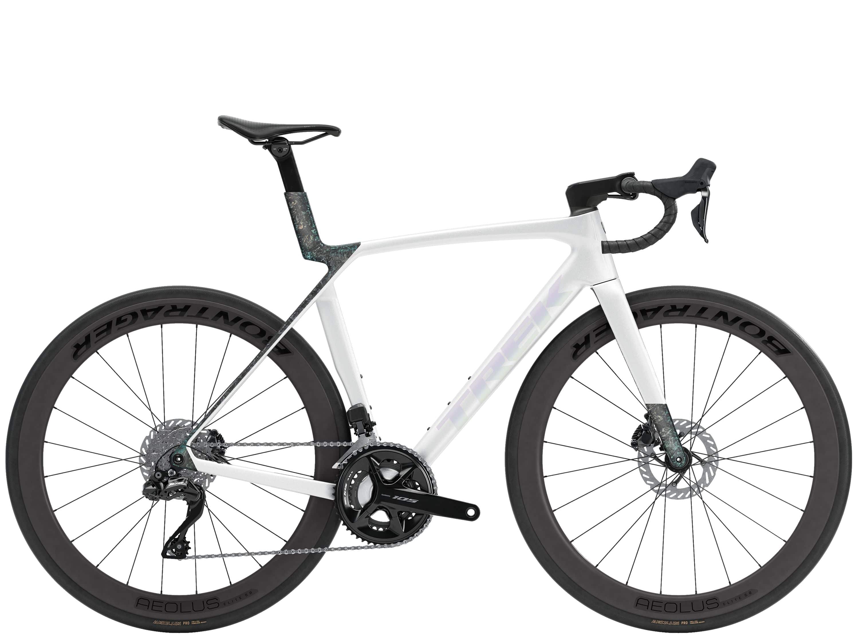 Trek Madone SL 6 Gen 8 road bike featuring aerodynamic frame and disc brakes, shown on a neutral background.