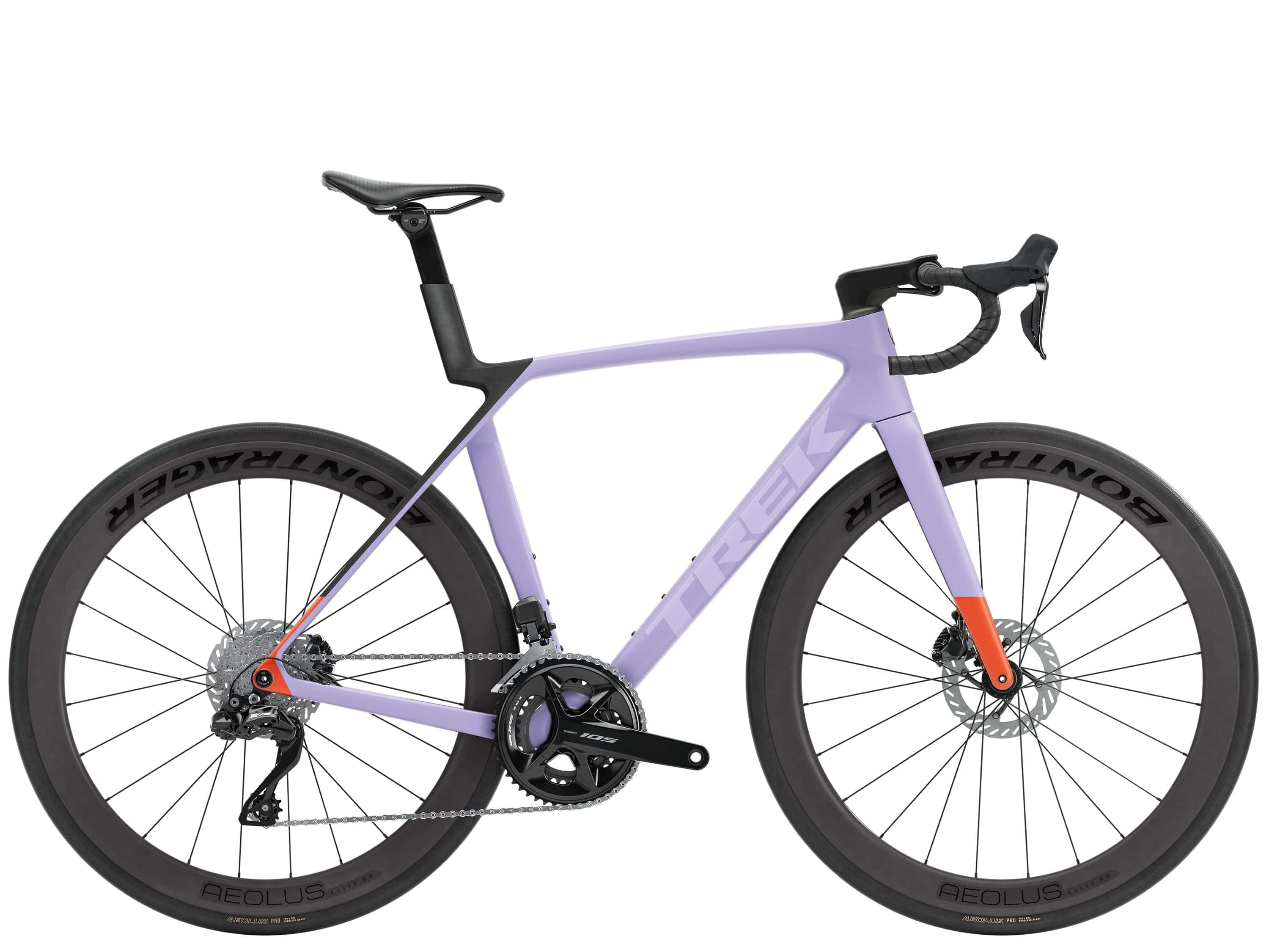 Trek Madone SL 6 Gen 8 road bike with aerodynamic frame and disc brakes, shown from the front angle.
