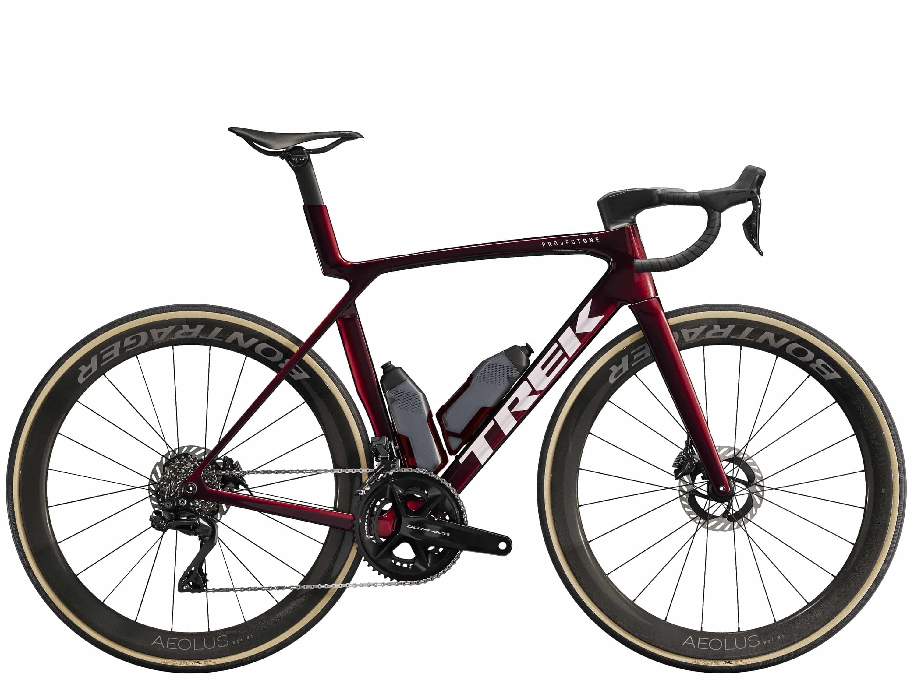 Trek Madone SLR 9 Gen 8 road bike with Shimano Dura-Ace Di2 electronic groupset, sleek aerodynamic frame, and lightweight design.