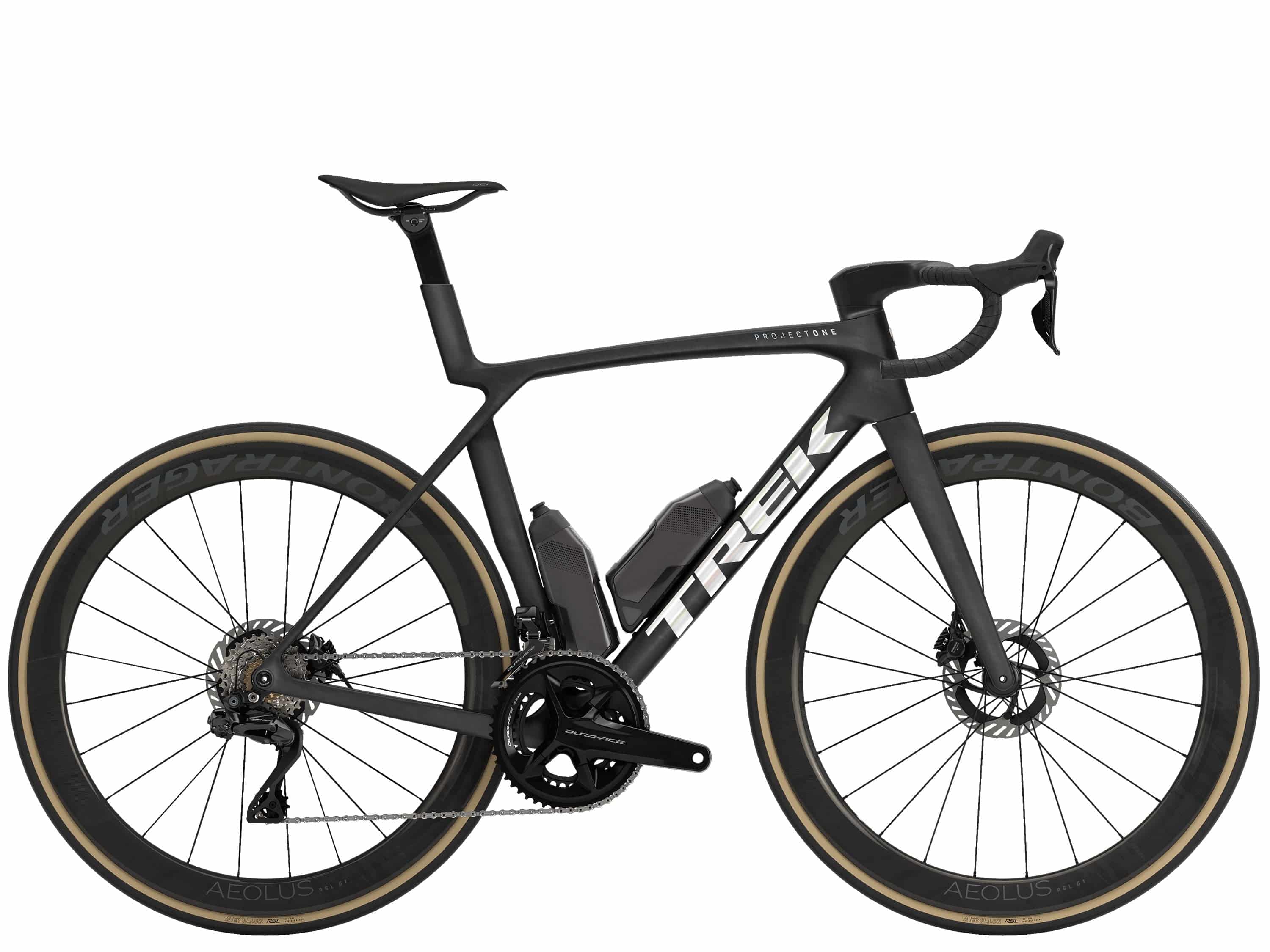 Trek Madone SLR 9 Gen 8 road bike with aerodynamic carbon frame and disc brakes, shown from the side with sleek design details