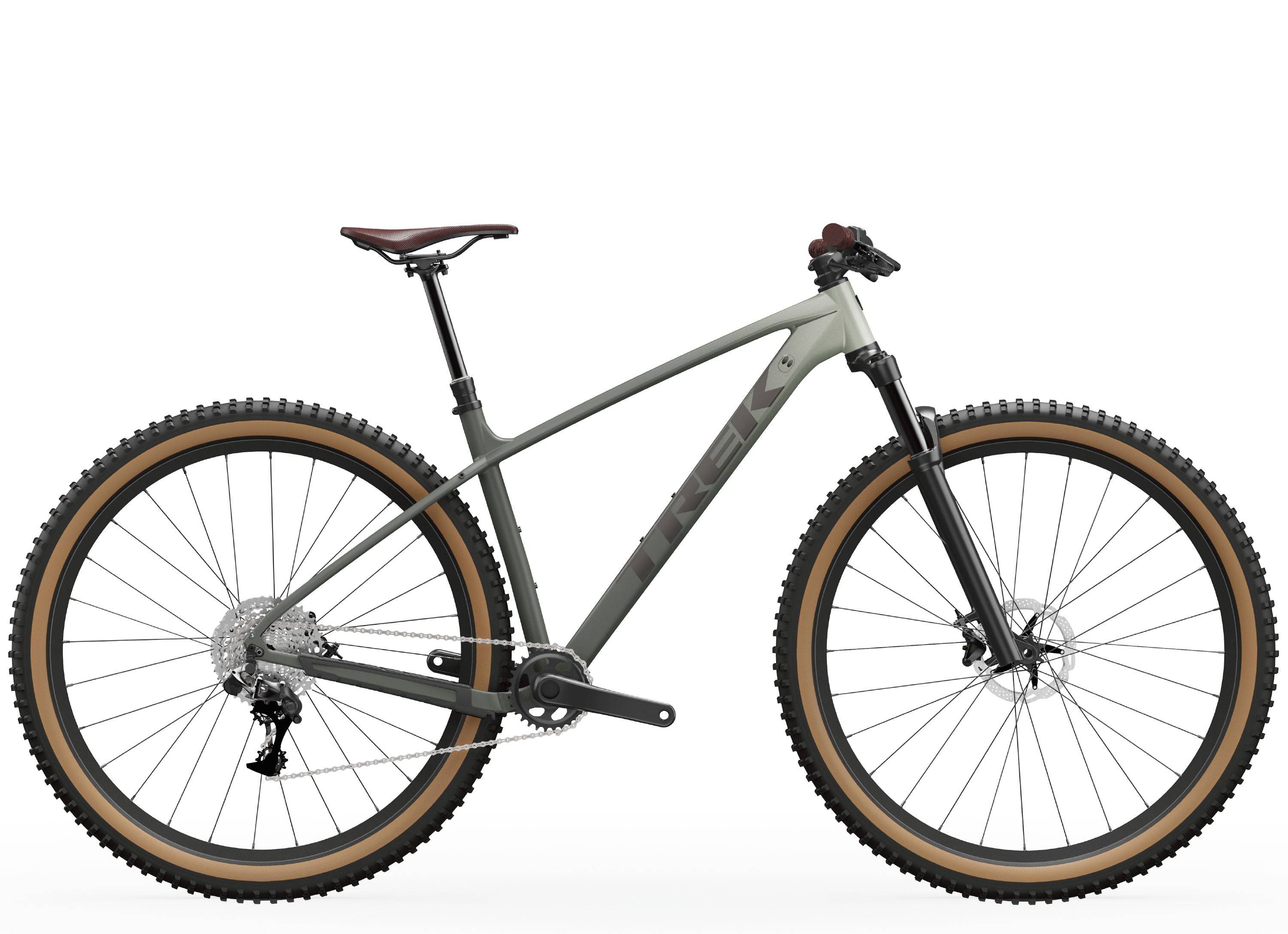 Trek Marlin 6 Gen 3 mountain bike with a black frame and knobby tires, designed for trail and urban cycling.