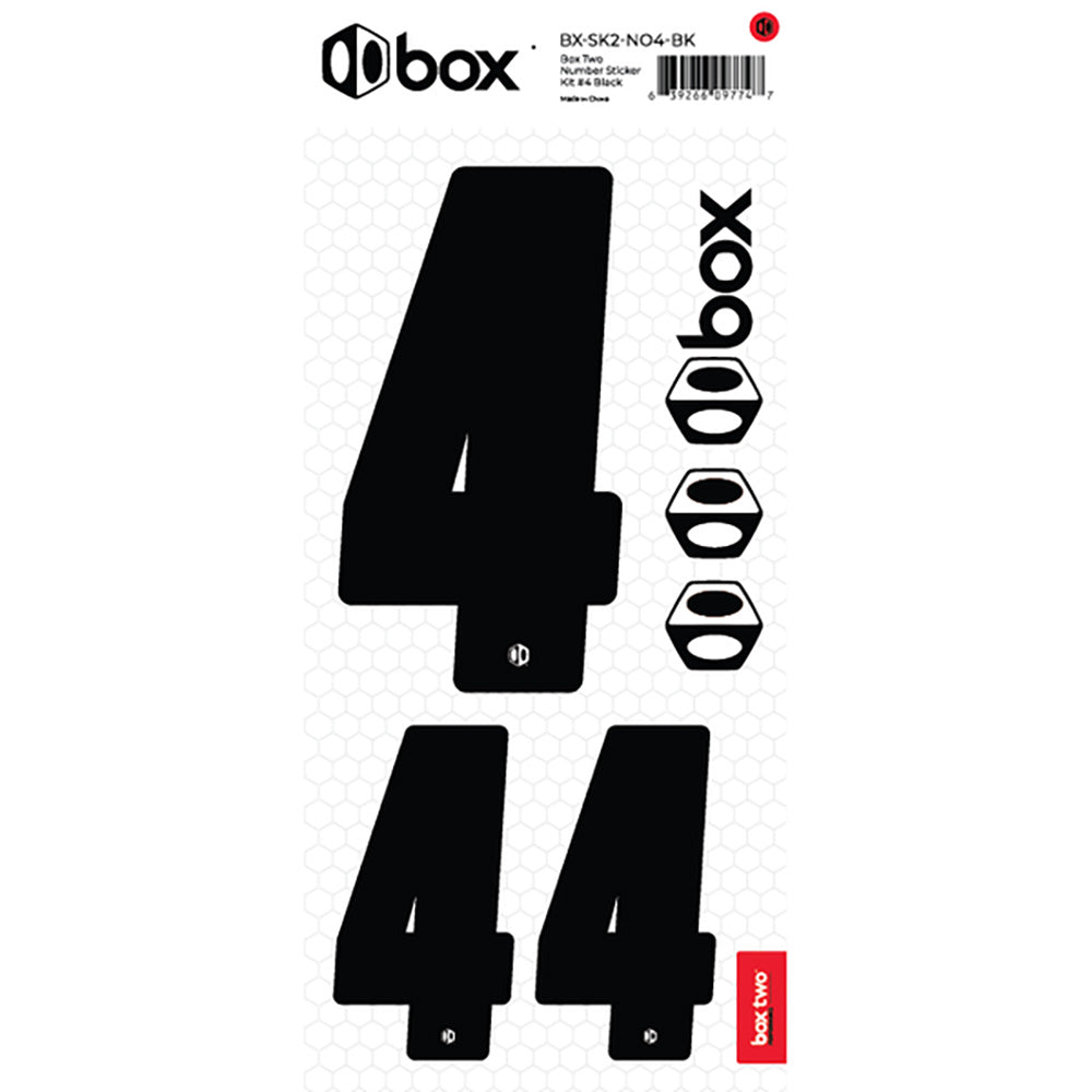 BOX BMX Two Number Sticker Kits - Black