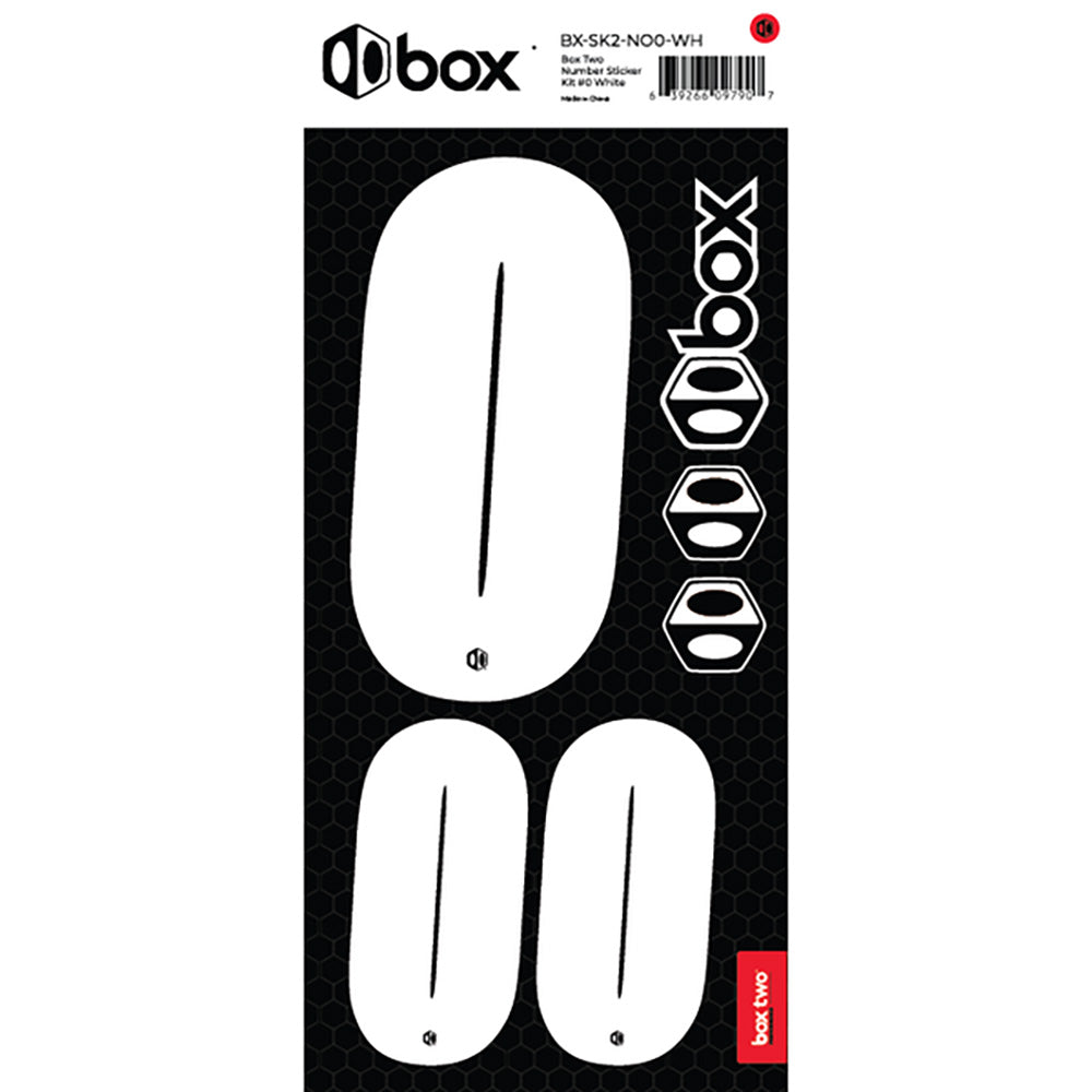 BOX BMX Two Number Sticker Kits - White