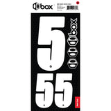 BOX BMX Two Number Sticker Kits - White
