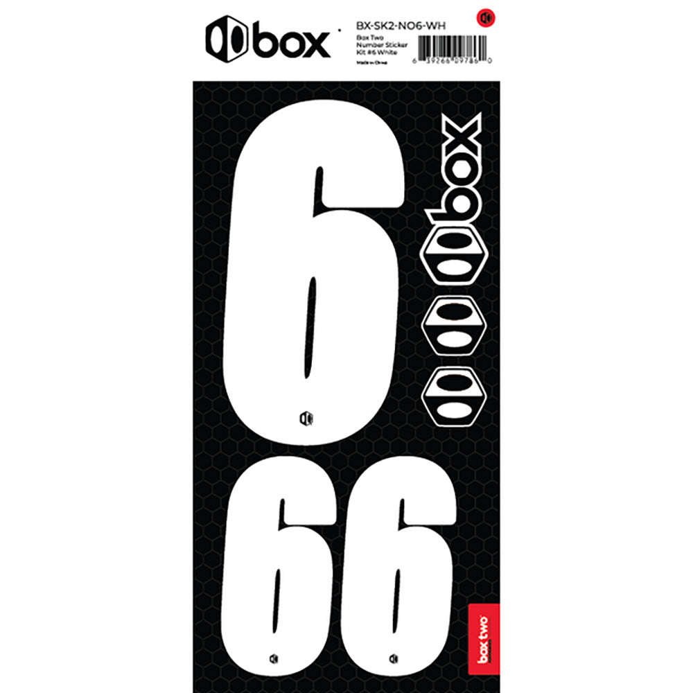 BOX BMX Two Number Sticker Kits - White