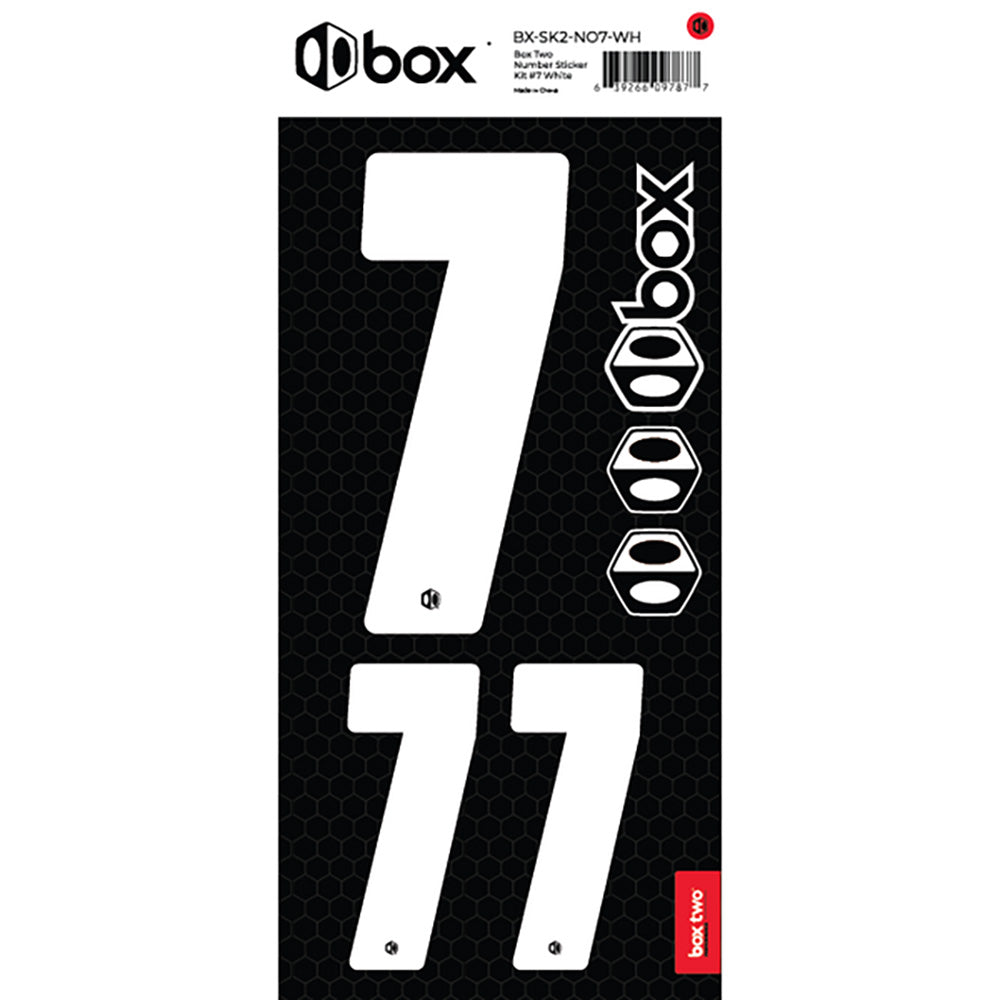 BOX BMX Two Number Sticker Kits - White