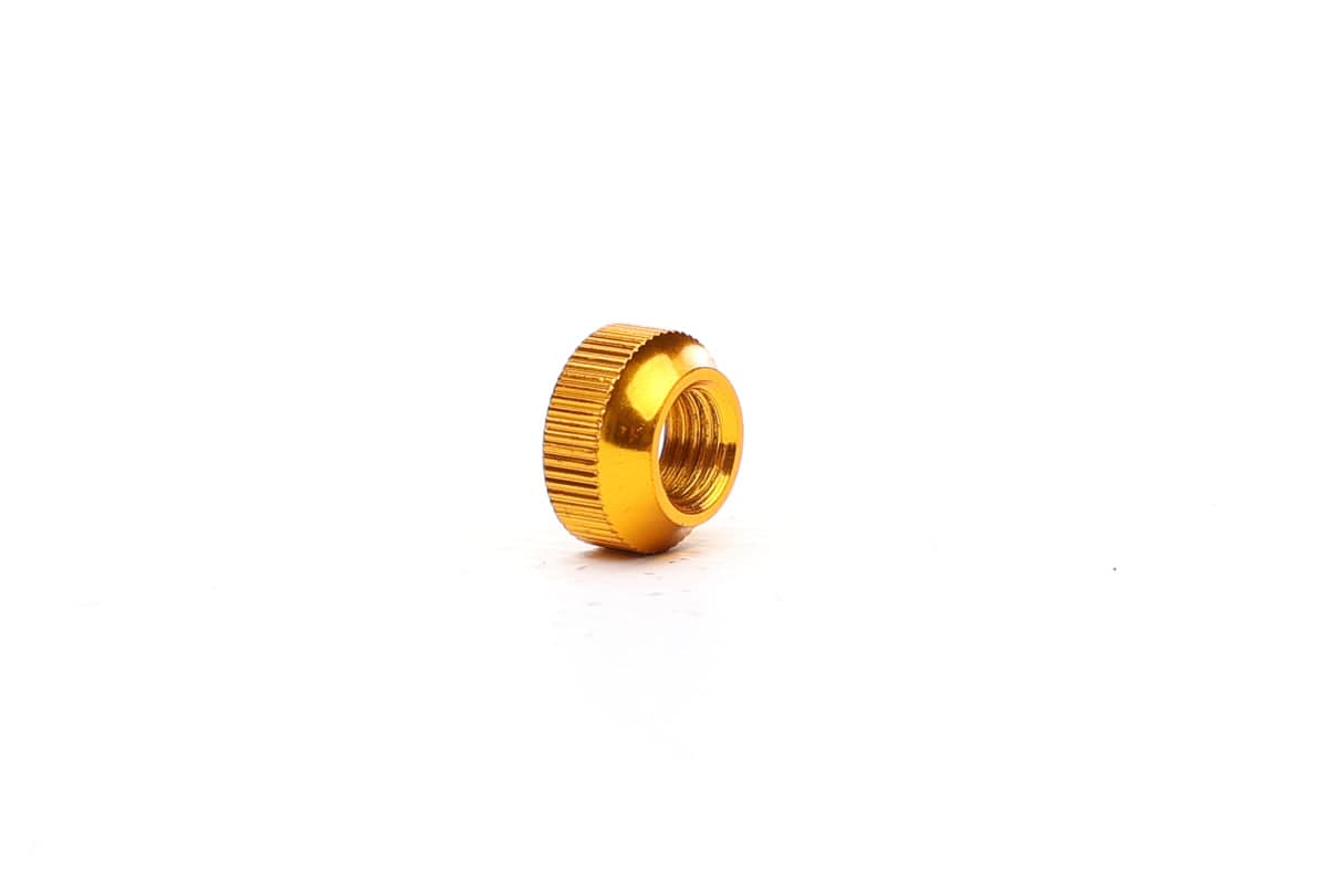 Golden Fatty's tubeless valve nut for secure, durable sealing of tubeless valve stems on bicycle wheels.