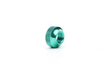 Green Fatty's tubeless valve nut for secure, durable seal on tubeless valve stems, made by Fattys.