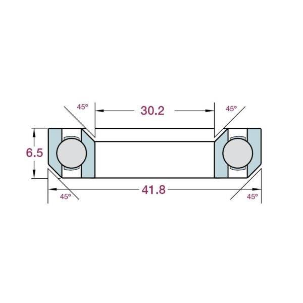 Fat Spanner P08H8 1 1/8 headset bearing for smooth bike steering control, shown in this close-up image.