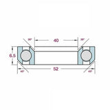 FBI P25K headset bearing 52mm for smooth bike steering control, compatible with 36/45 models, shown in the image.
