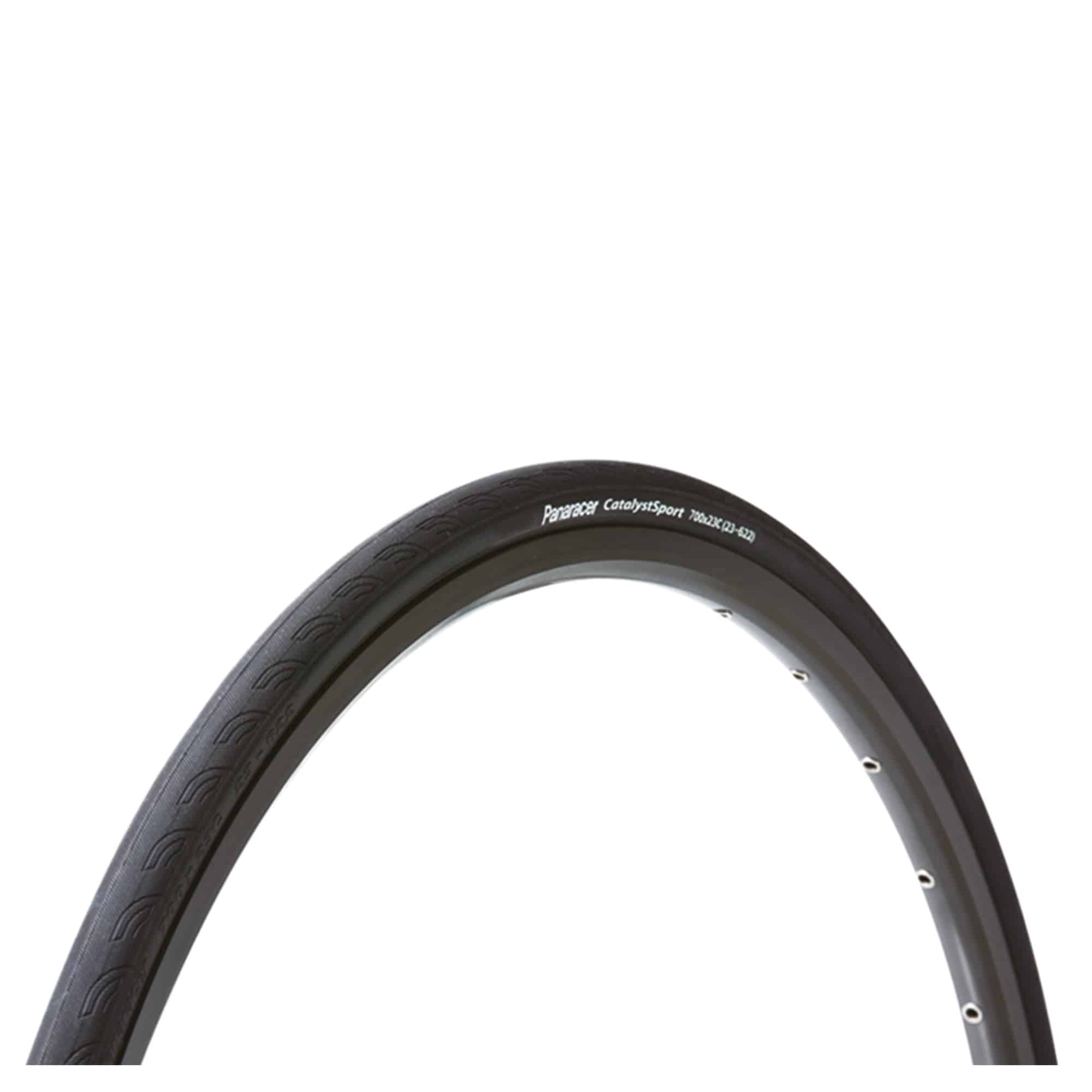 Panaracer Catalyst Wired Road Tyre showing durable tread pattern and sidewall design for all-weather performance and grip.