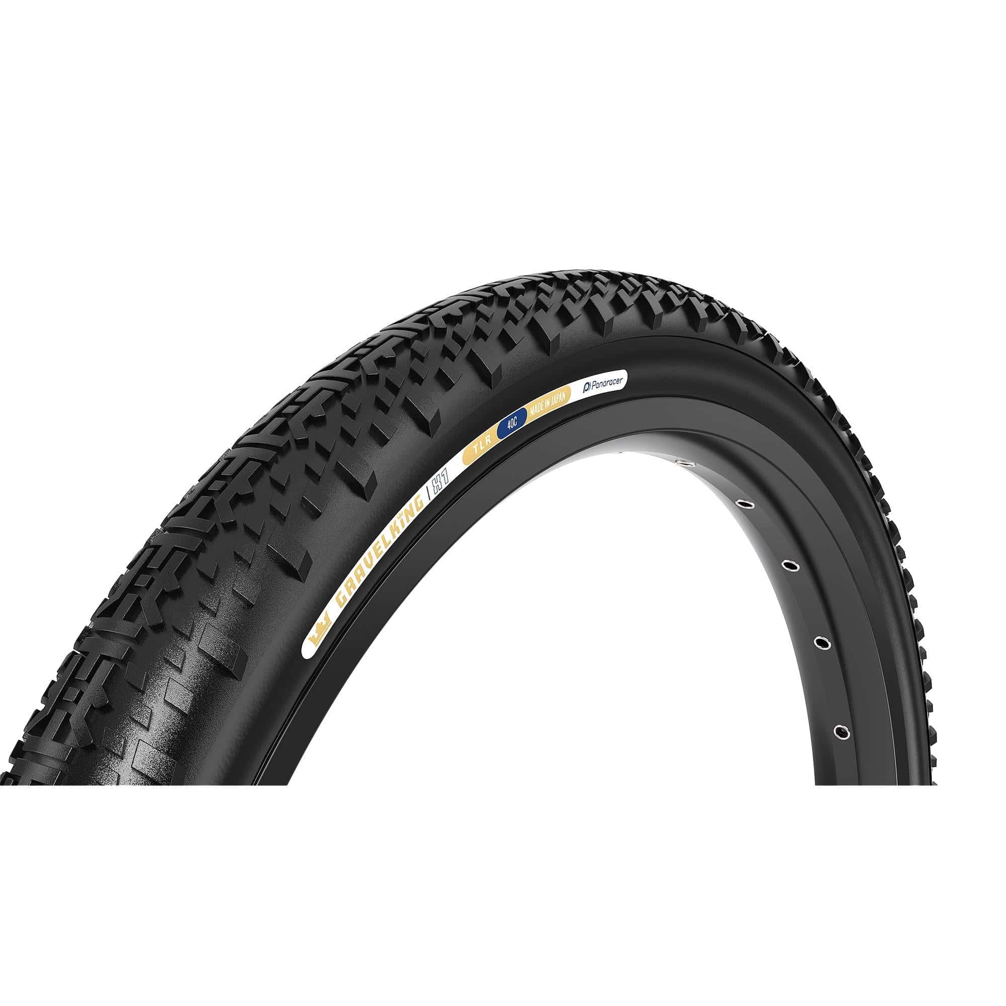 Panaracer TLR GravelKing X1 tubeless gravel tyre with rugged tread and high grip for off-road cycling.